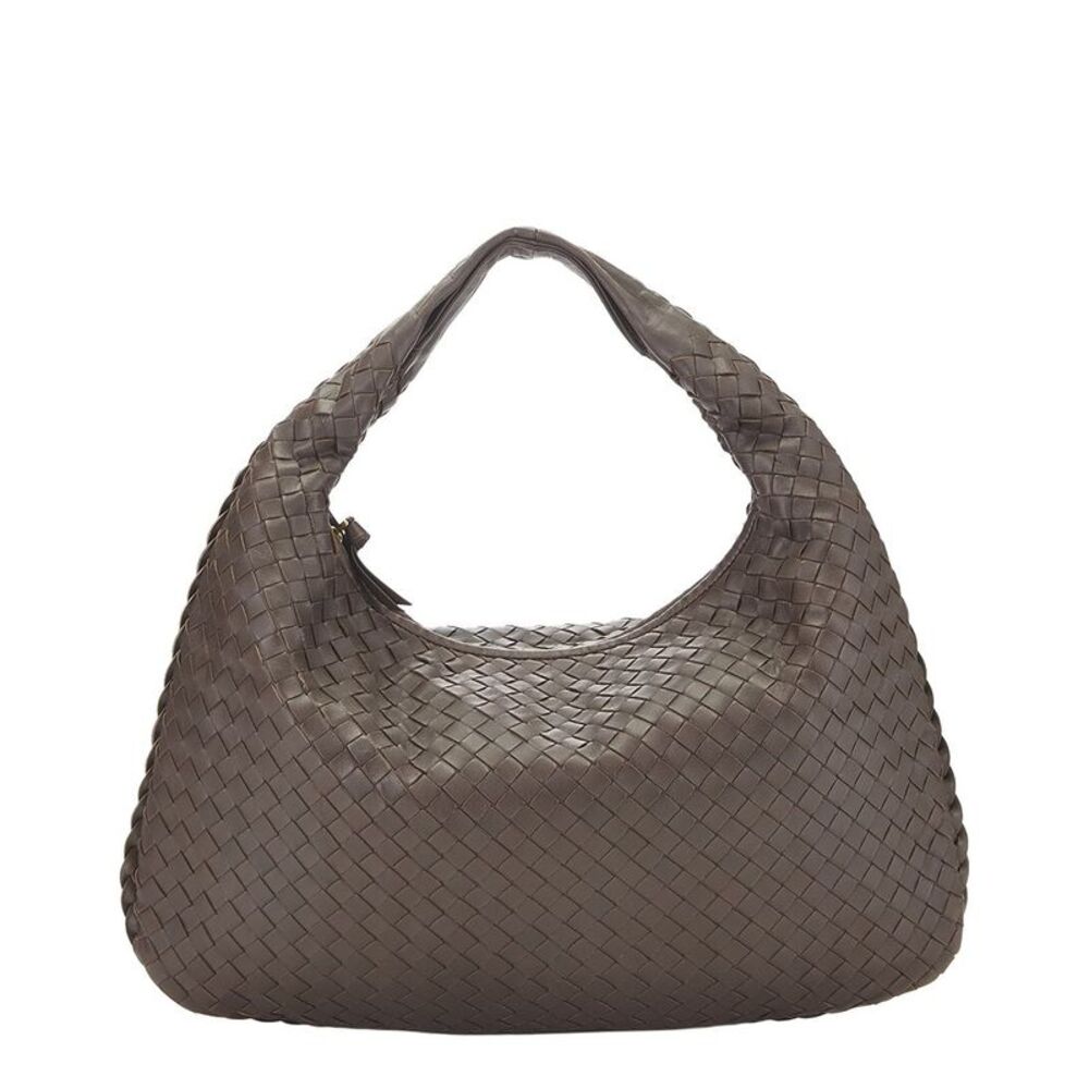 Bottega Veneta Brown Intrecciato Leather Veneta Hobo Medium (Authentic